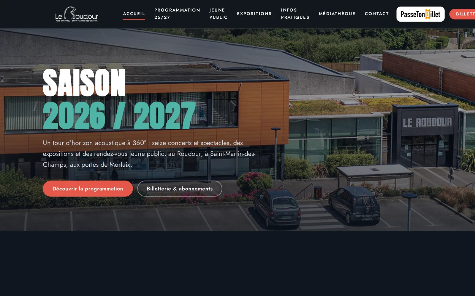 Page d’accueil du site Le Roudour